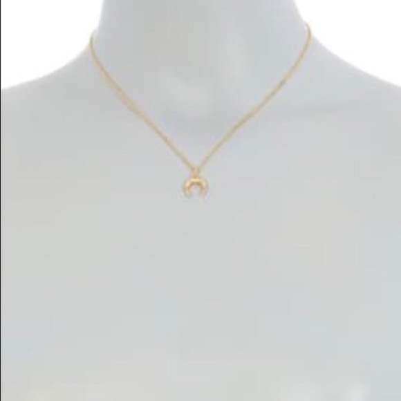 Adornia Gold Plated Sterling Silver Horn Necklace New Without Tag - Picture 2 of 2